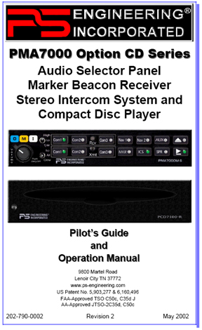 PMA7000CD Audio Panel/CD Manual